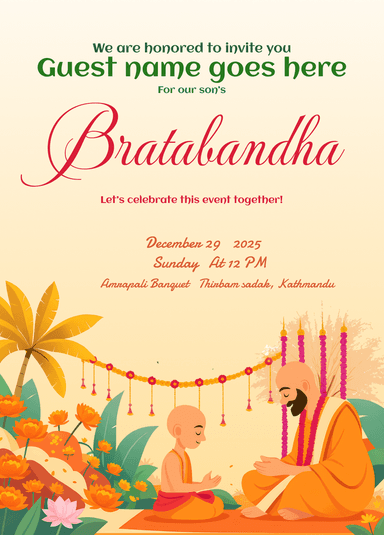 Floral wedding invitation card